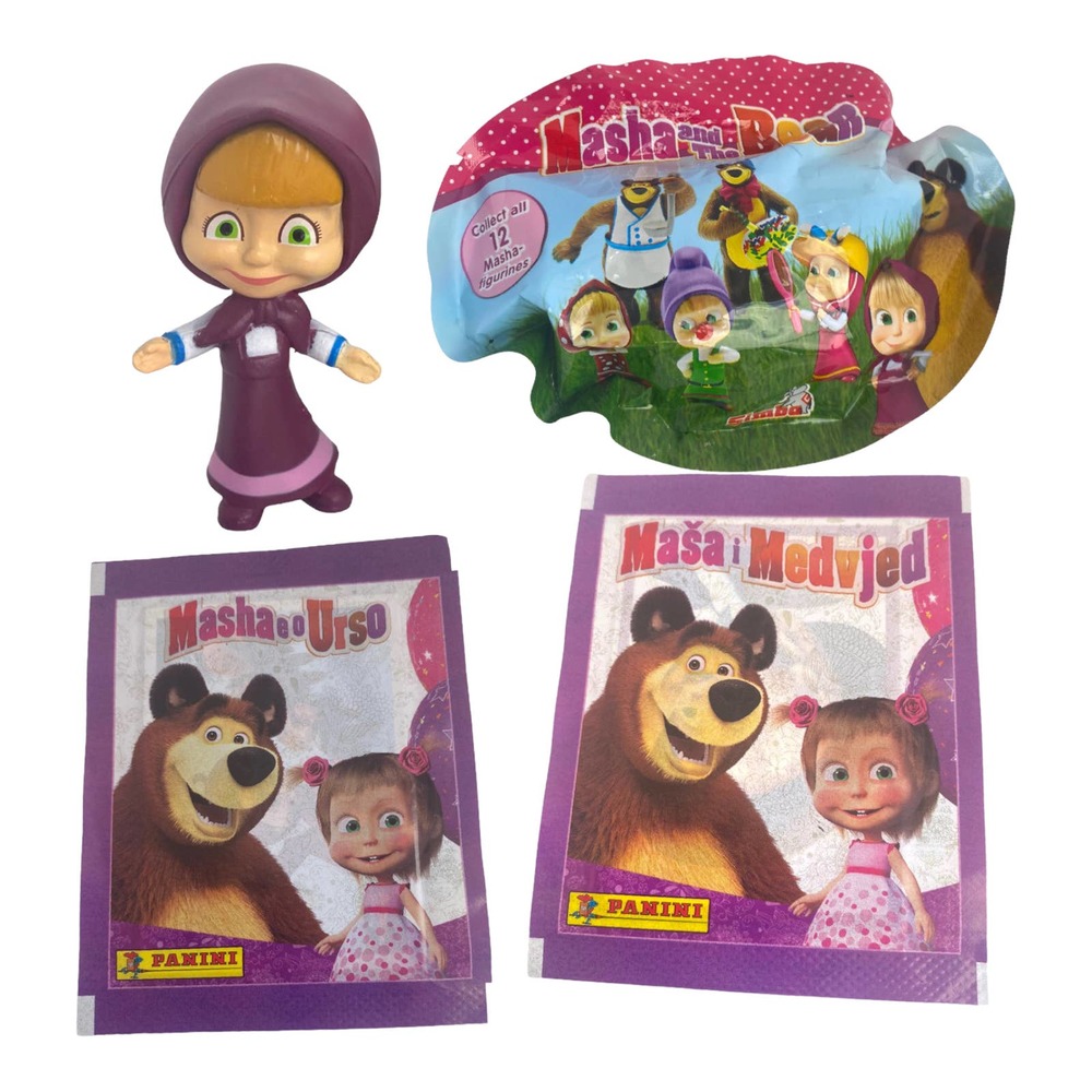 Masha and the bear Gift Set Masha Doll Figure Surprise Pack Figurine Stickers